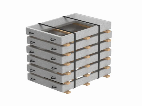 Stack Of Concrete Window Panels 3D Model