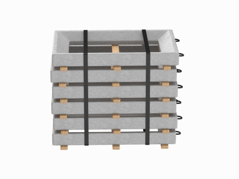 Stack Of Concrete Window Panels Model 3D