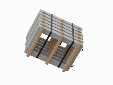 Stack Of Concrete Window Panels Model 3D