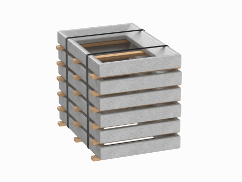 Stack Of Concrete Window Panels Model 3D