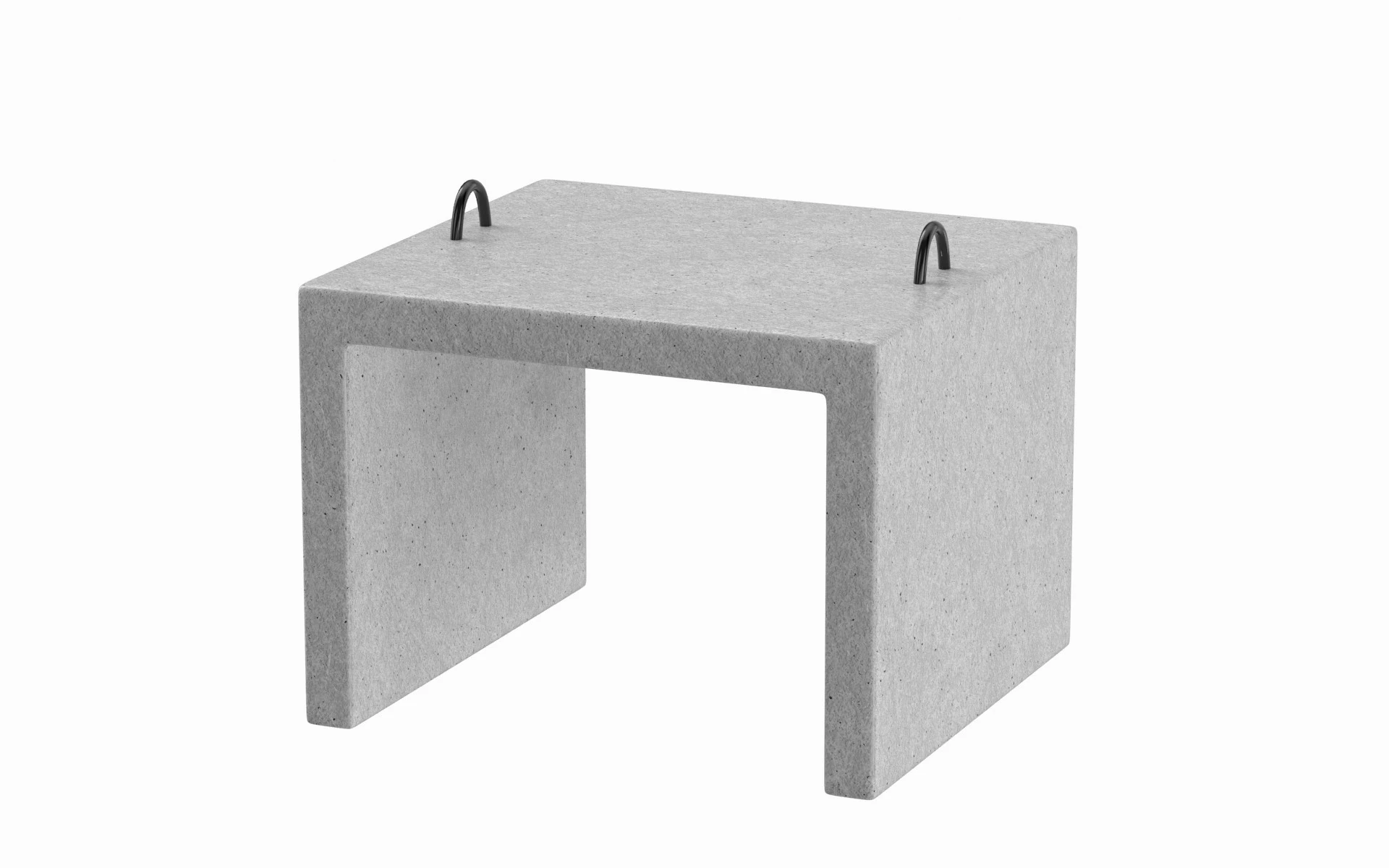 Industrial Concrete Block 3D Model .c4d .max .obj .3ds .fbx .stl .blend