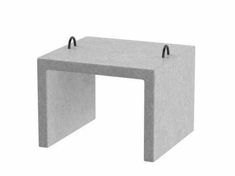 Промышленный бетонный блок 3D Модель