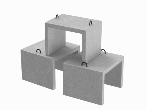 Concrete Blocks 3D Model