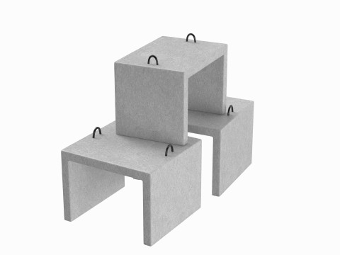 Concrete Blocks 3D Model