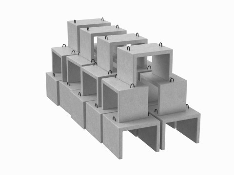 Stack Of Concrete Blocks Modèle 3D
