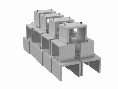 Stack Of Concrete Blocks 3D Model