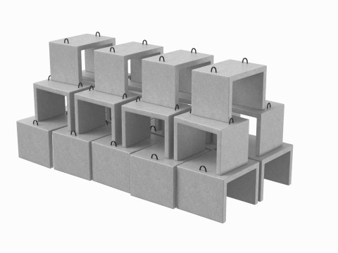 Stack Of Concrete Blocks Modèle 3D