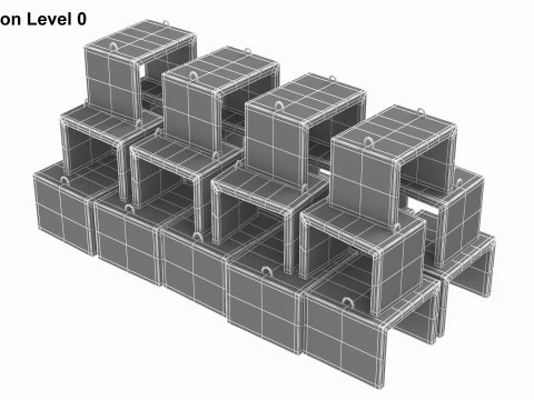 Stack Of Concrete Blocks 3D Model