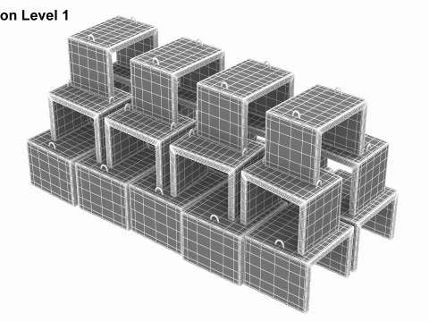 Stack Of Concrete Blocks 3D Model