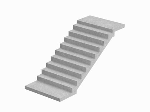 Concrete Stairs Collection 3D Model