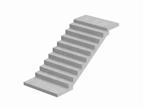 Concrete Stairs Collection 3D Model
