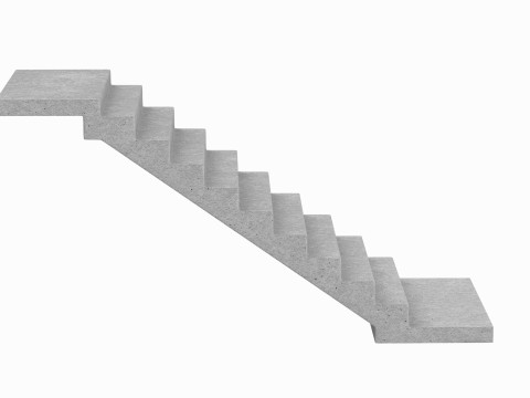 Concrete Stairs Collection 3D Model