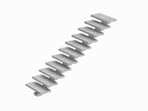 Concrete Stairs Collection 3D Model