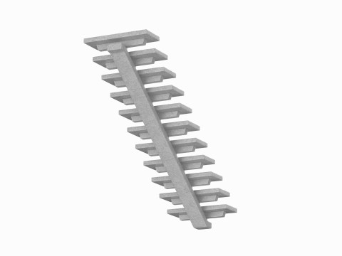 Concrete Stairs Collection 3D Model