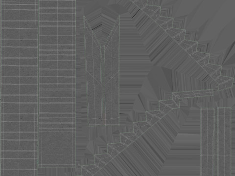 Concrete Stairs Collection 3D Model