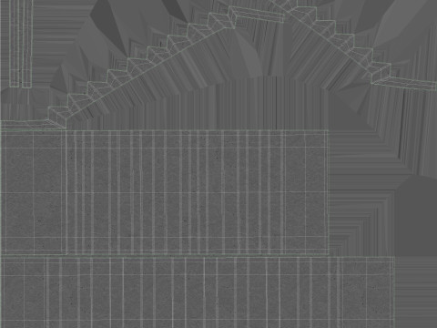 Concrete Stairs Collection 3D Model