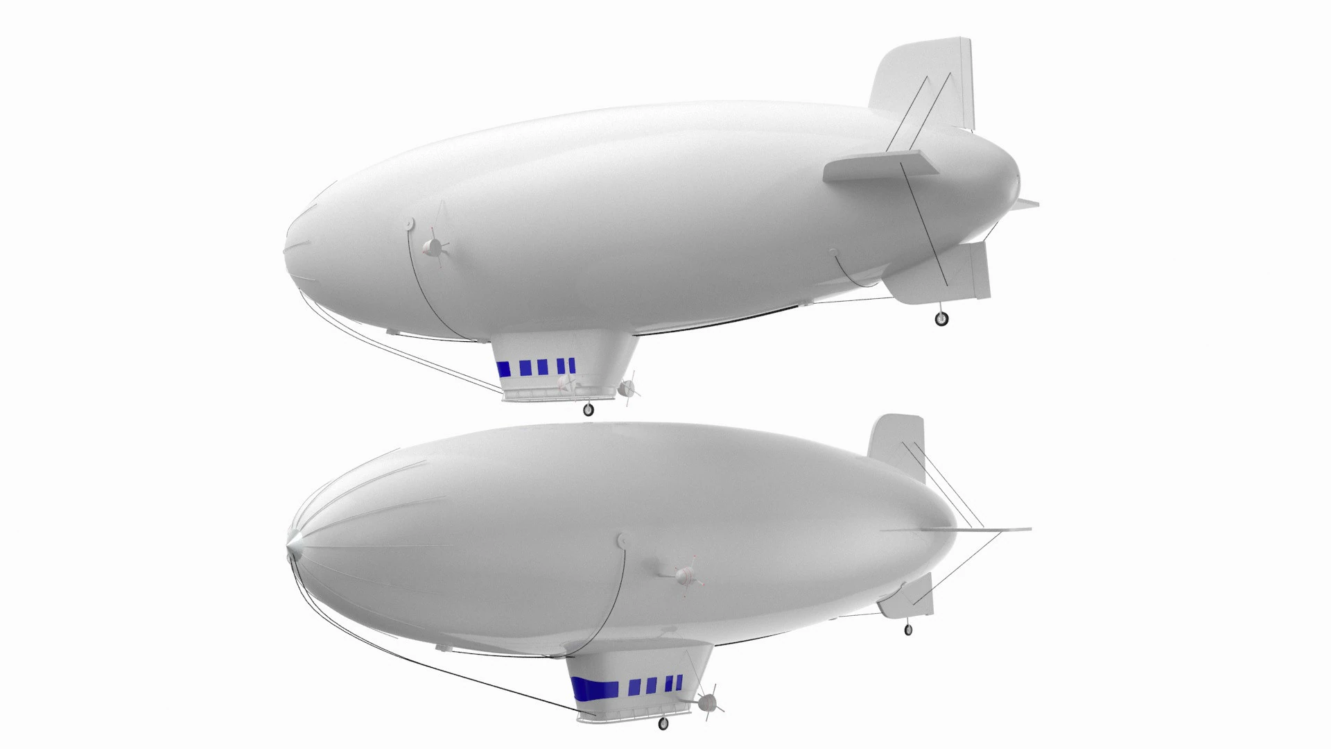 Blimp 3D Model .c4d .max .obj .3ds .fbx .stl .blend 