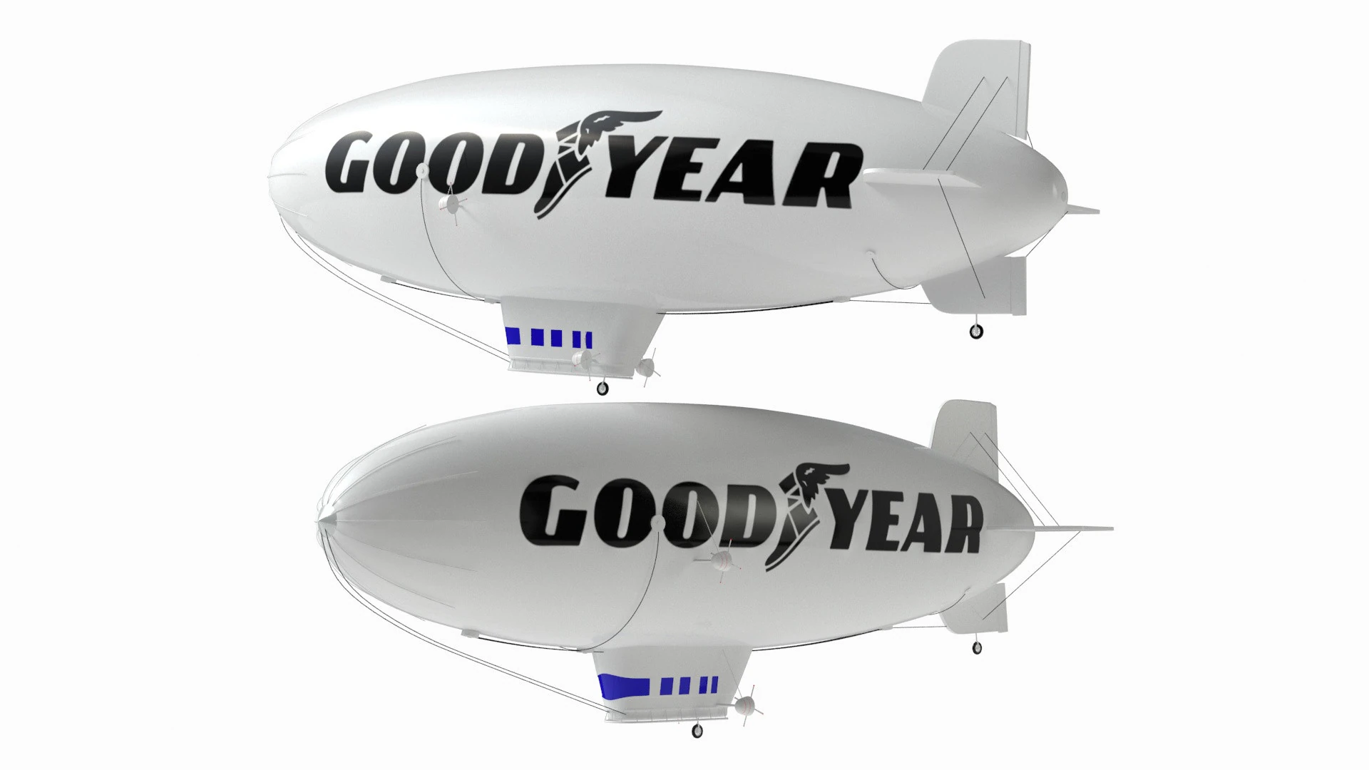 Good Year Blimp High Quality 3D Model .c4d .max .obj .3ds .fbx .stl .blend