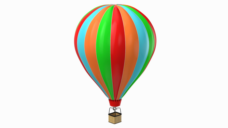 Hot Air Balloon 3D Model .c4d .max .obj .3ds .fbx .stl .blend 