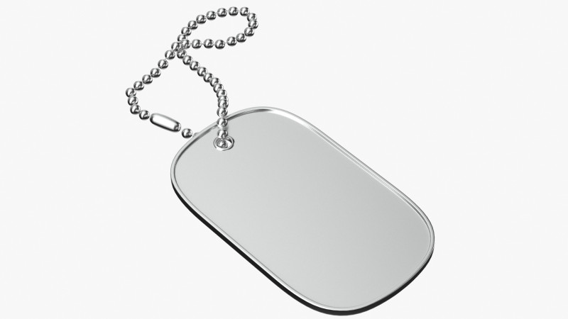 Dog Tag 01 3D Model .c4d .max .obj .3ds .fbx .stl .blend 