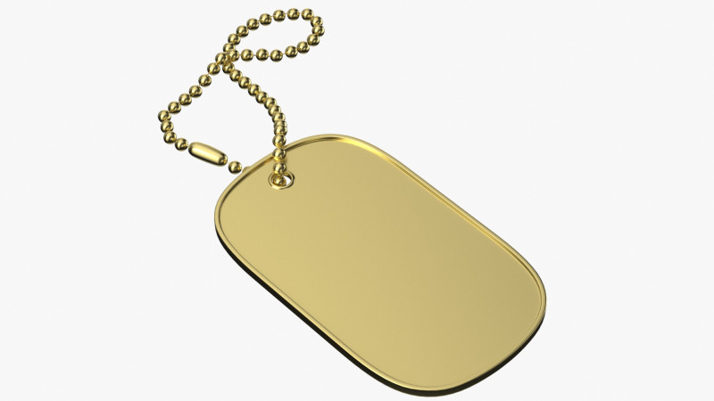 Dog Tag 03 3D Model .c4d .max .obj .3ds .fbx .stl .blend 