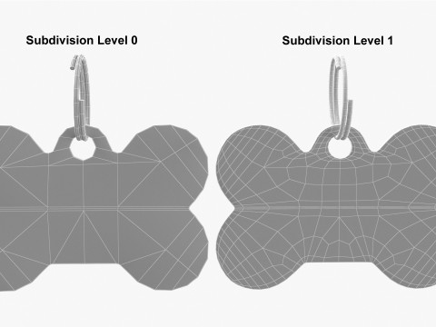 Dog Collar Tag 02 3D Model