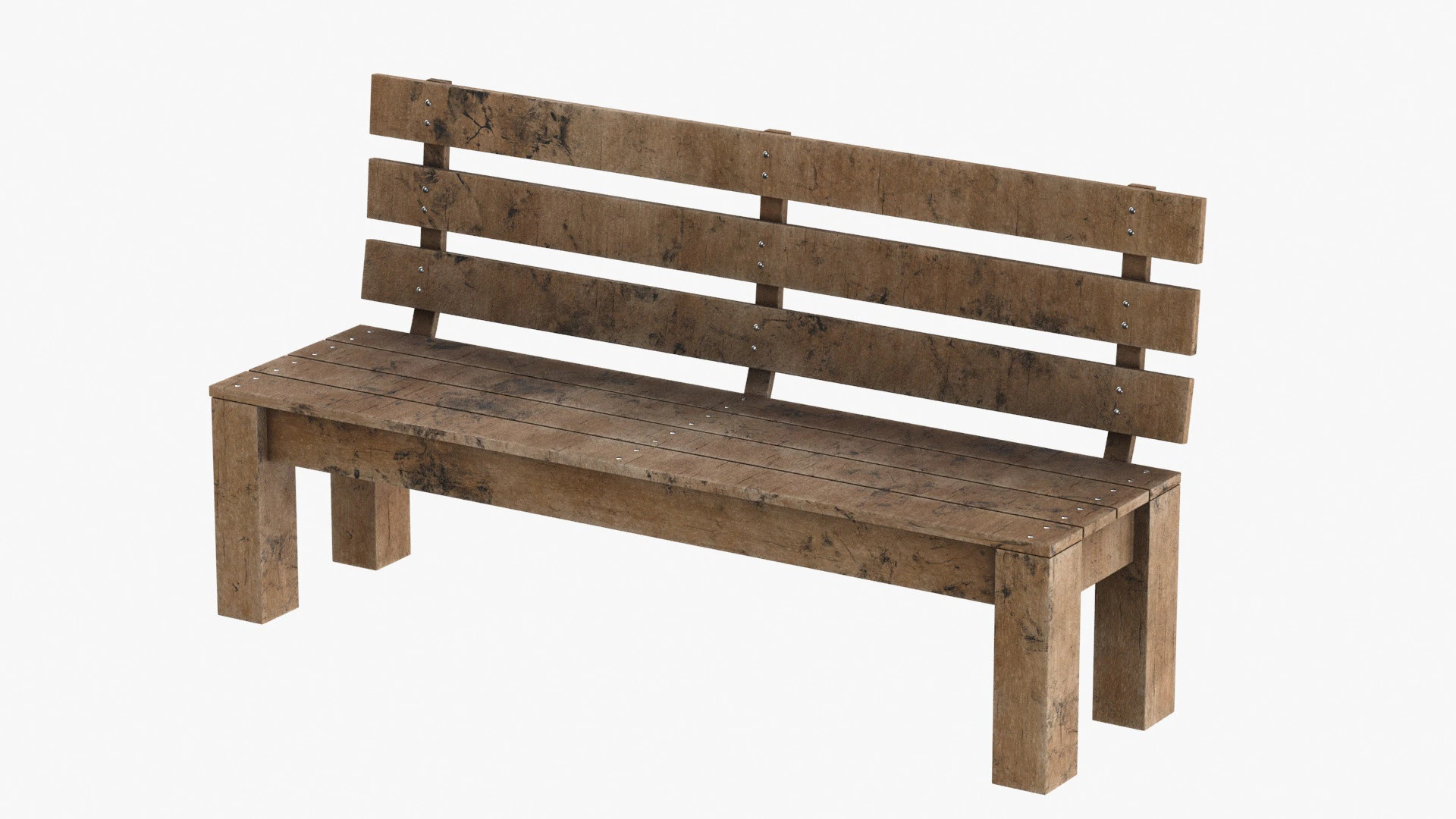 Park Bench 02 3D Model .c4d .max .obj .3ds .fbx .stl .blend 