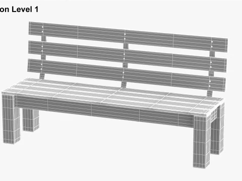 Park Bench 02 3D Model