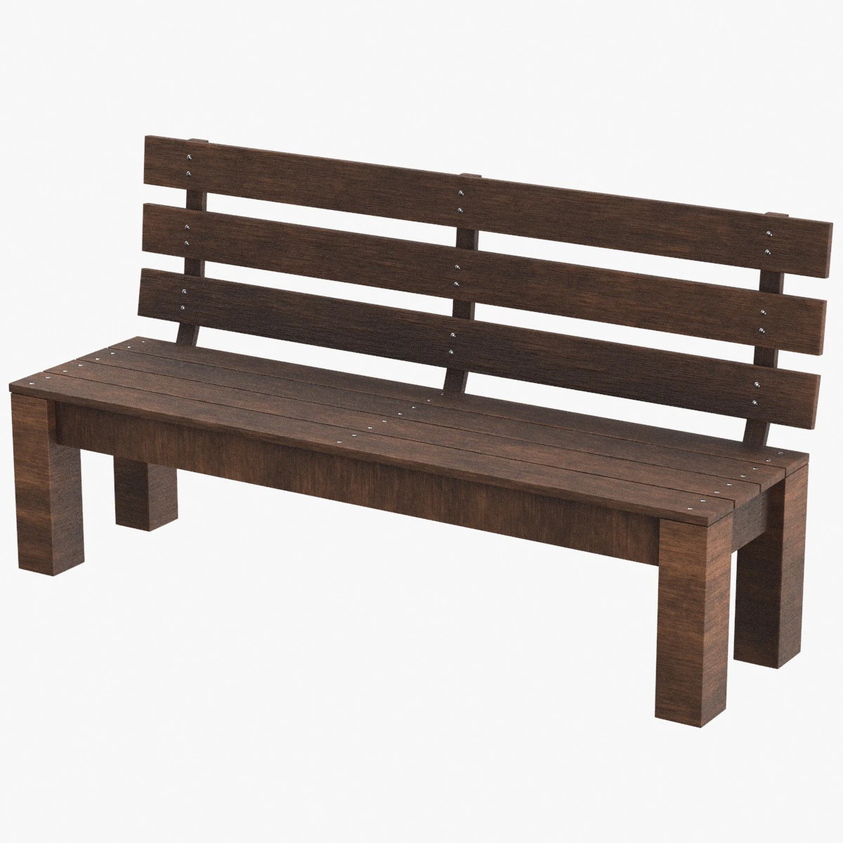Park Bench 03 3D Model .c4d .max .obj .3ds .fbx .stl .blend 