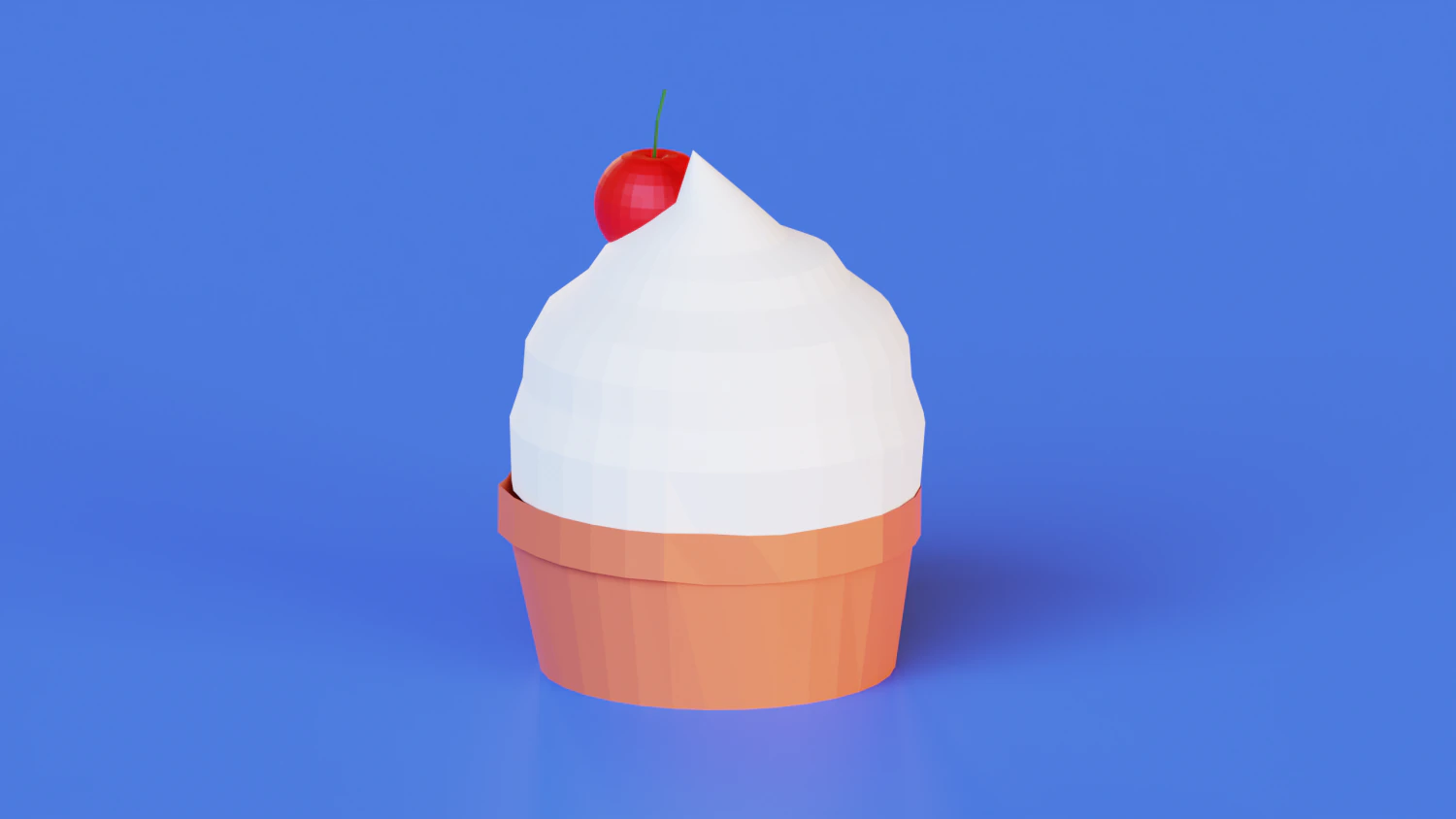 Lowpolygonal Icecream with berry 3D Model .c4d .max .obj .3ds .fbx .stl .blend