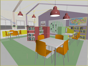 School Library 3D Модель