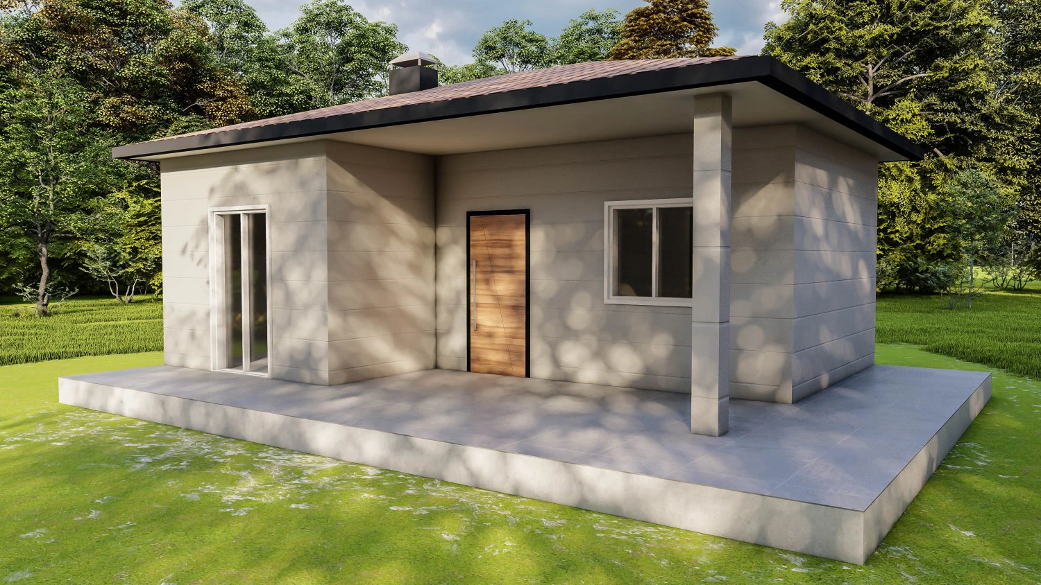 Small simple house 3D Model .c4d .max .obj .3ds .fbx .stl .blend 
