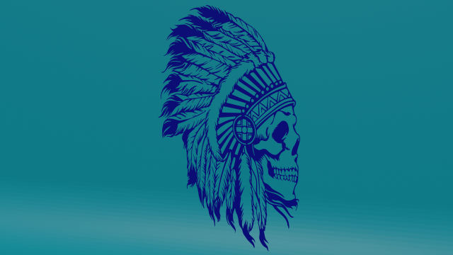 Skull with feathers 3D Print Model .c4d .max .obj .3ds .fbx .stl .blend 