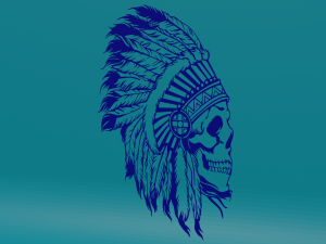 Skull with feathers 3D Print Model