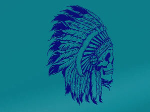 Skull with feathers 3D Print Model