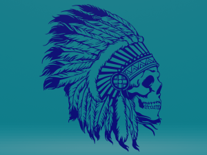 Skull with feathers 3D Print Model