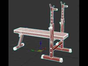 Weight Bench with Rack All-in-one 3D Model