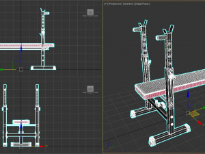 Weight Bench with Rack All-in-one 3D Model