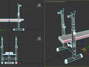 Weight Bench with Rack All-in-one 3D Model