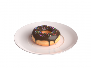 Donut on a plate 3D Модель