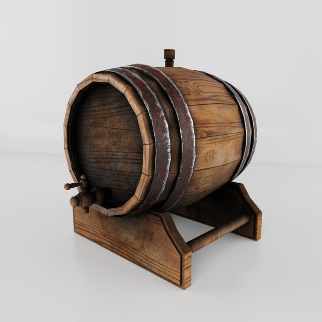 Barrel Model 3D .c4d .max .obj .3ds .fbx .stl .blend 