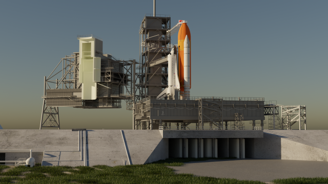 Kennedy Space Center Launch Complex 39-A 3D Model .c4d .max .obj .3ds .fbx .stl .blend 