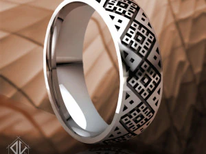 Ukrainian embroidered ring - Vyshyvanka ring 3D Print Model