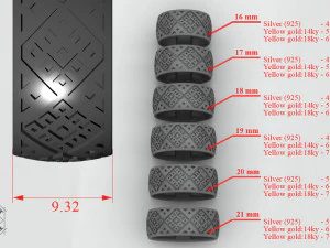 Ukrainian embroidered ring - Vyshyvanka ring 3D Print Model