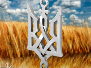 Ukrainian trident pendant 3D print model 3D Print Model