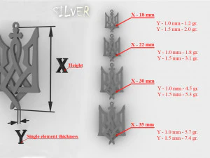 Ukrainian trident pendant 3D print model 3D Print Model