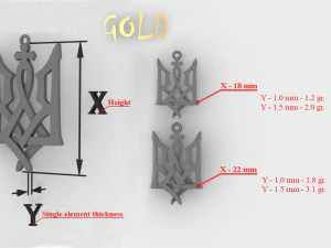 Ukrainian trident pendant 3D print model 3D Print Model