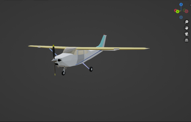 Cessna 172 low-poly 3Dモデル .c4d .max .obj .3ds .fbx .stl .blend 