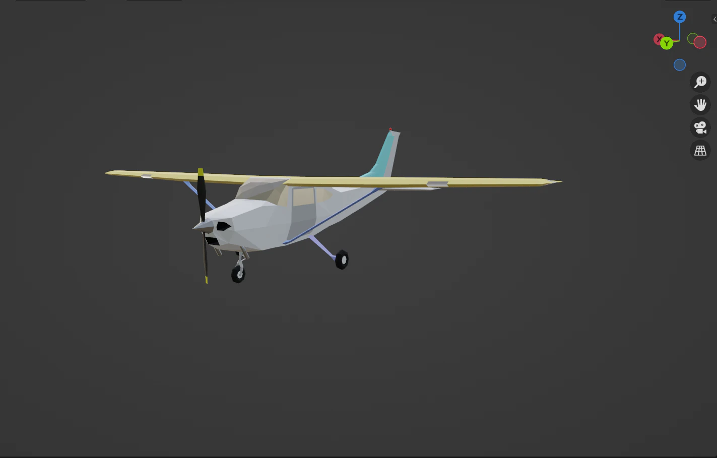 Cessna 172 low-poly 3D Model .c4d .max .obj .3ds .fbx .stl .blend 