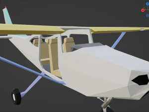 Cessna 172 low-poly 3D Model